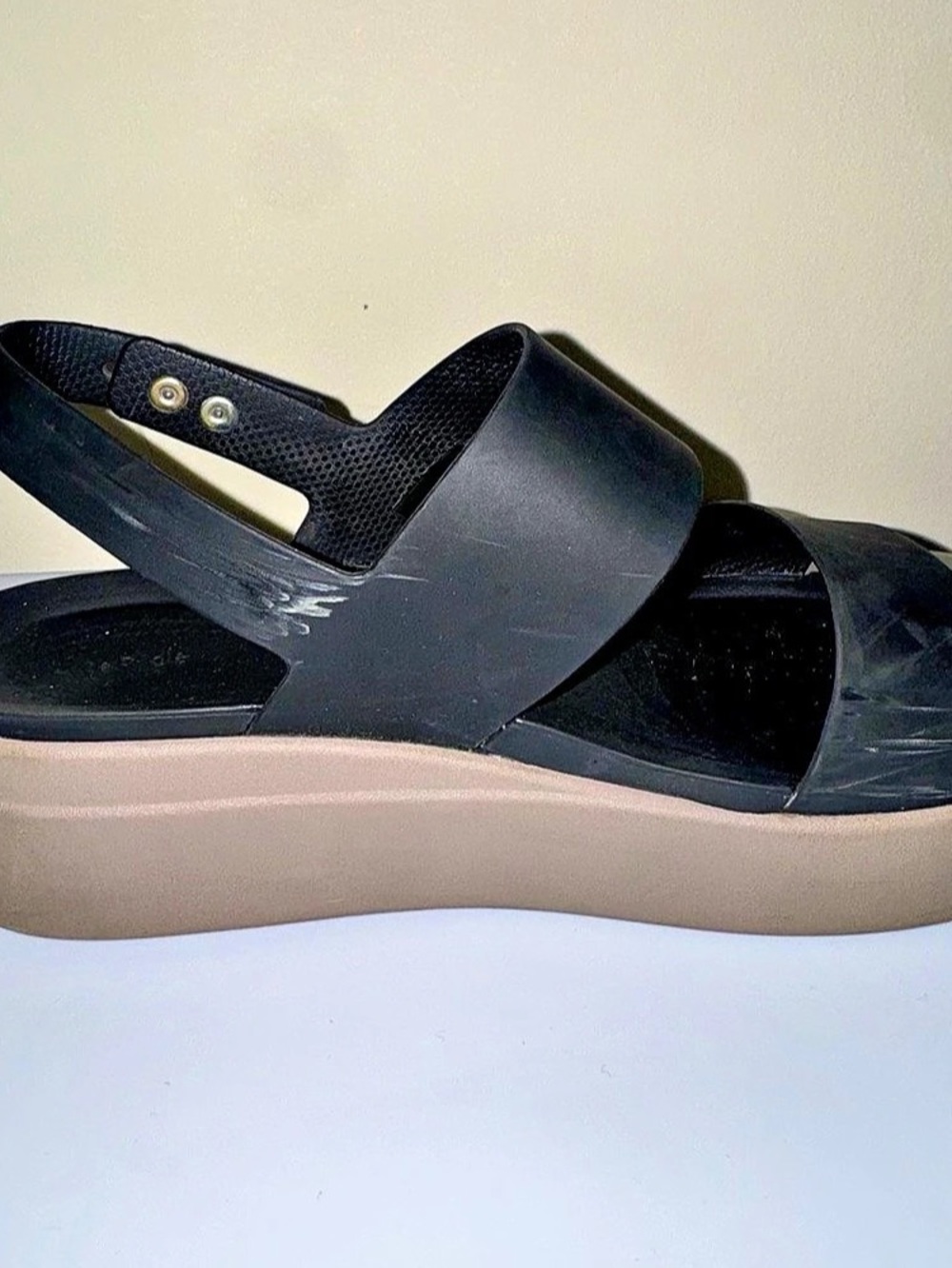 Crocs Brooklyn Low Wedge Sandals Black & Brown US 7 - Picture 7 of 12